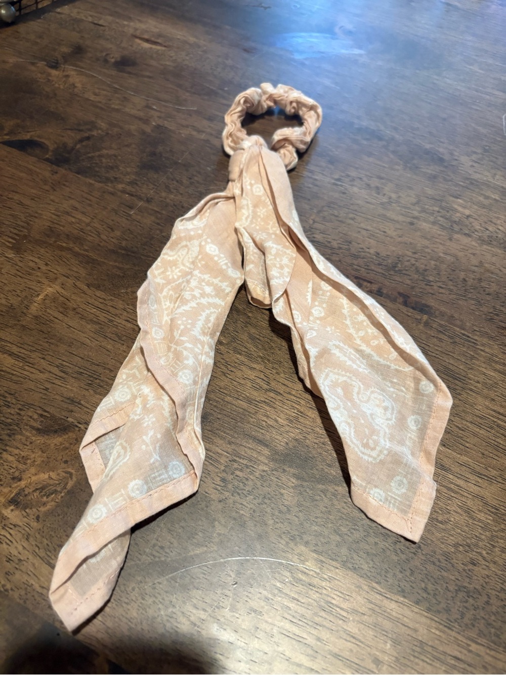 Peach Paisley Scarf Scrunchie